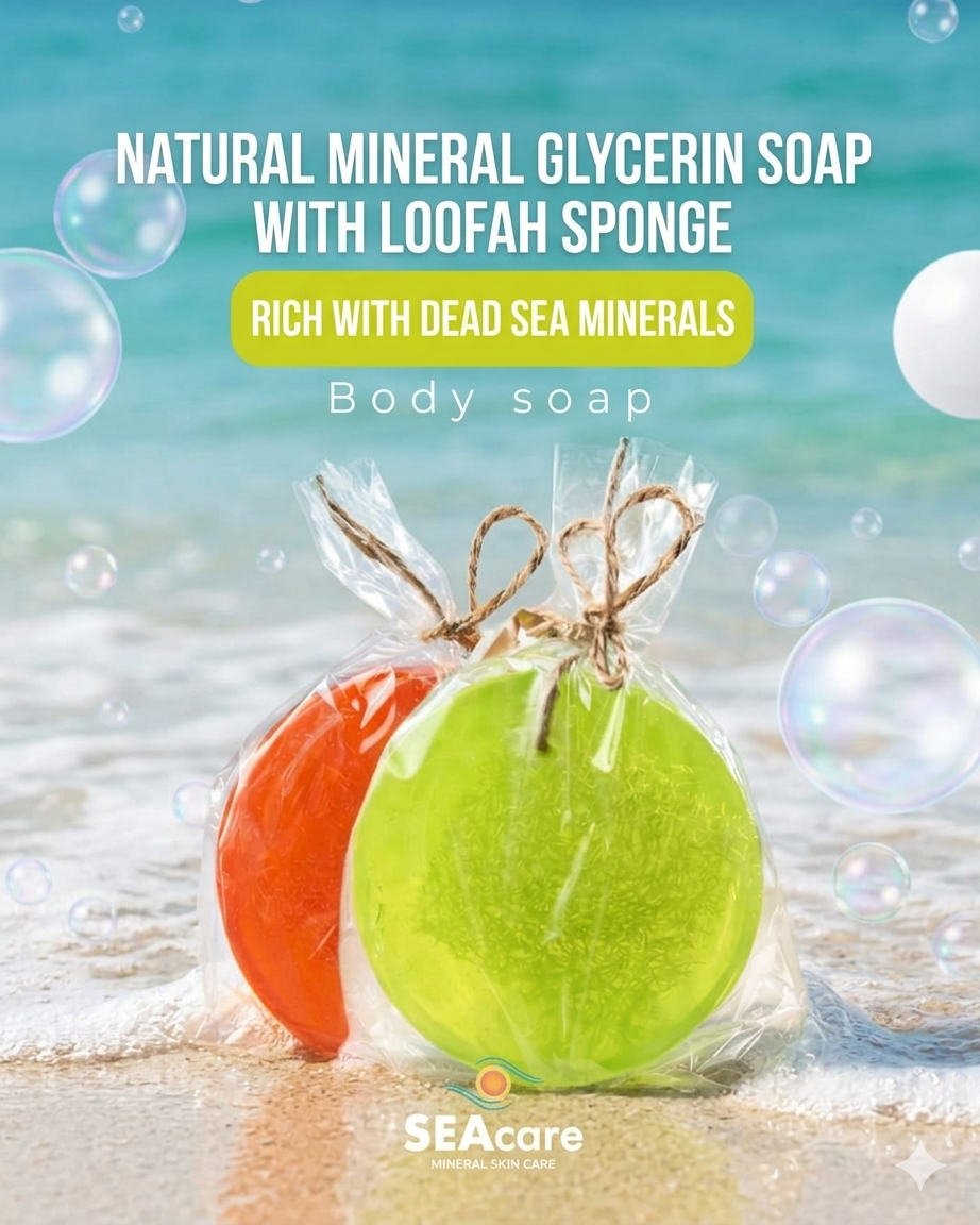 Natural Mineral Glycerin Soap with Loofah Sponge - Image 3